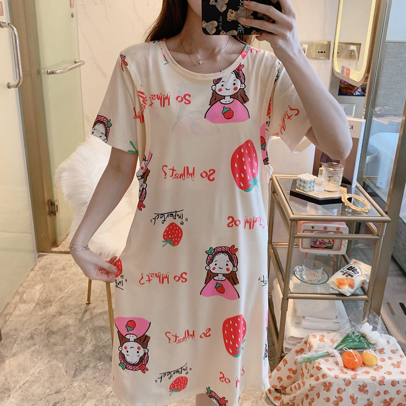 Spring And Summer Confinement Clothing Cartoon Breastfeeding Dress Nursing Clothing Pregnant Women Pajamas Postpartum Outing Hot Mom Large Size Dress - NJPH Best Selling 