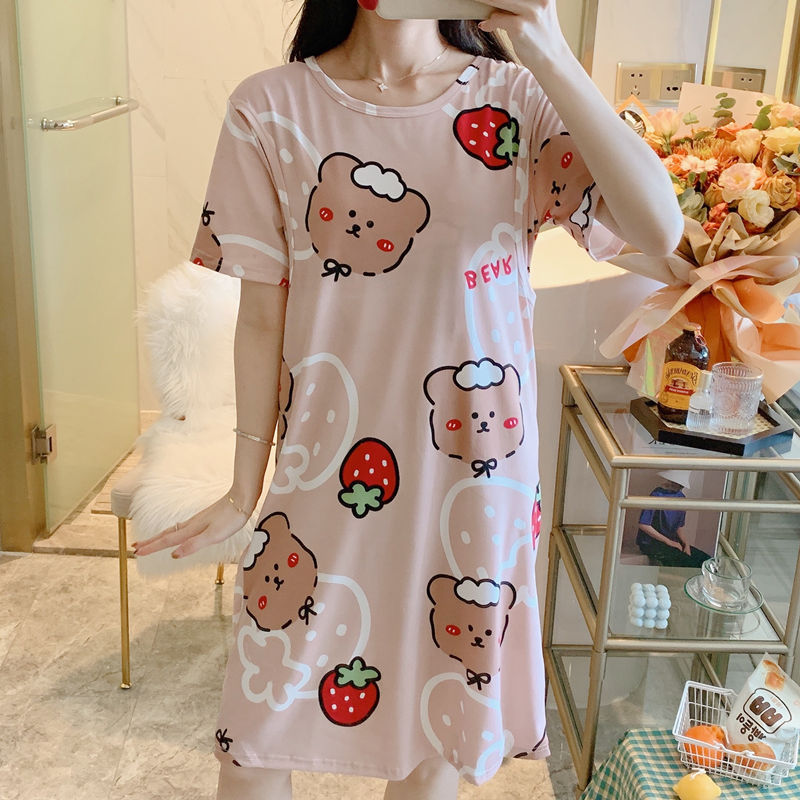 Spring And Summer Confinement Clothing Cartoon Breastfeeding Dress Nursing Clothing Pregnant Women Pajamas Postpartum Outing Hot Mom Large Size Dress - NJPH Best Selling 