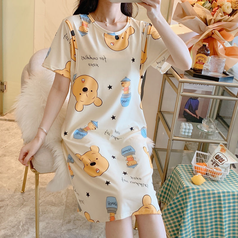 Spring And Summer Confinement Clothing Cartoon Breastfeeding Dress Nursing Clothing Pregnant Women Pajamas Postpartum Outing Hot Mom Large Size Dress - NJPH Best Selling 