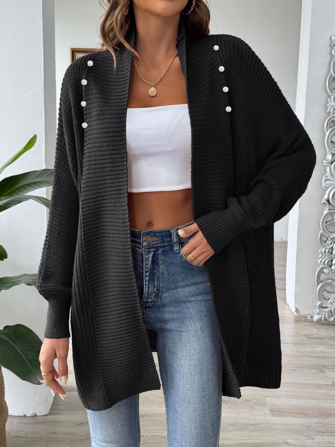 Open Front Long Sleeve Cardigan - NJPH Best Selling 