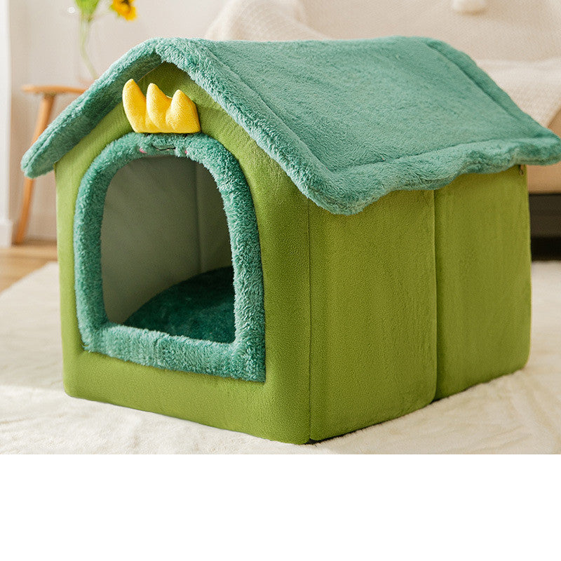 Foldable Dog House Pet Cat Bed Winter Dog Villa Sleep Kennel Removable Nest Warm Enclosed Cave Sofa Pets Supplies - NJPH Best Selling 