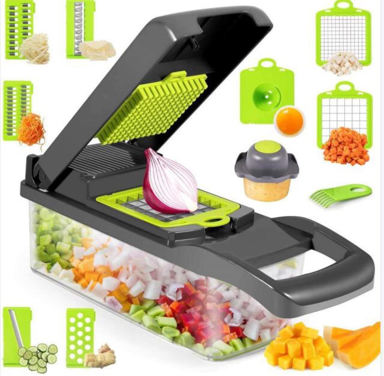 12 In 1 Manual Vegetable Chopper Kitchen Gadgets Food Chopper Onion Cutter Vegetable Slicer - NJPH Best Selling 