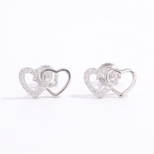 925 Sterling Silver Zircon Heart Earrings - NJPH Best Selling 