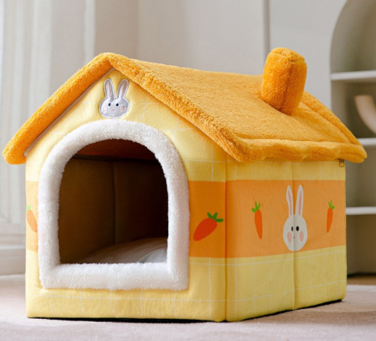 Foldable Dog House Pet Cat Bed Winter Dog Villa Sleep Kennel Removable Nest Warm Enclosed Cave Sofa Pets Supplies - NJPH Best Selling 