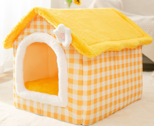 Foldable Dog House Pet Cat Bed Winter Dog Villa Sleep Kennel Removable Nest Warm Enclosed Cave Sofa Pets Supplies - NJPH Best Selling 