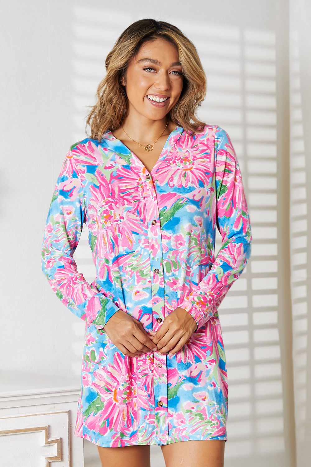 Double Take Floral Open Front Long Sleeve Cardigan - NJPH Best Selling 