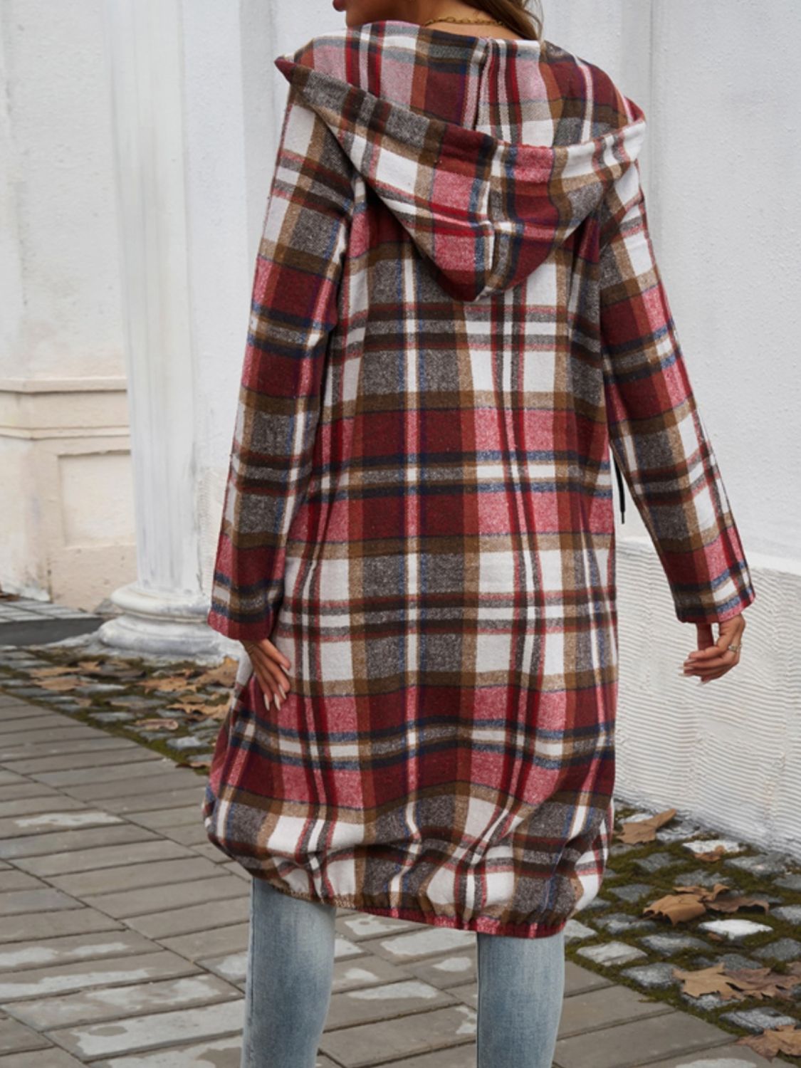 Devine Plaid Zip Up Hooded Coat - NJPH Best Selling 