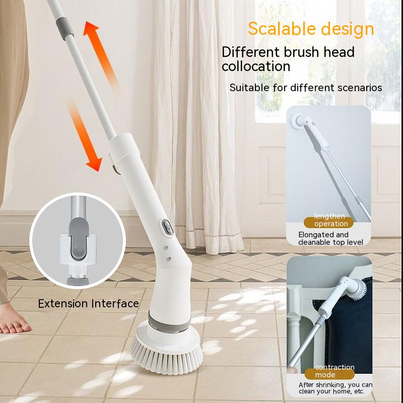 Electric Scrubber Cleaning Wall Long Handle Elbow Telescopic Multifunction Cleaning Brush - NJPH Best Selling 