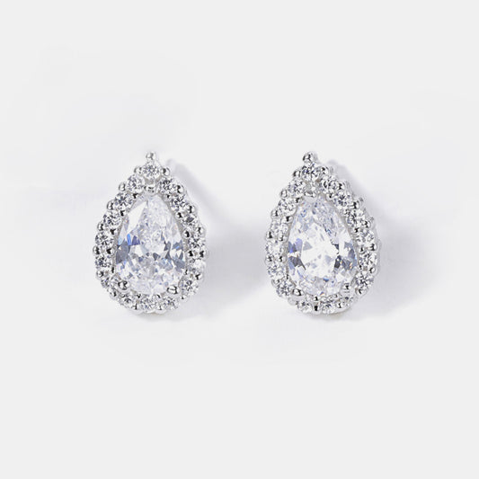 925 Sterling Silver Zircon Teardrop Shape Earrings - NJPH Best Selling 