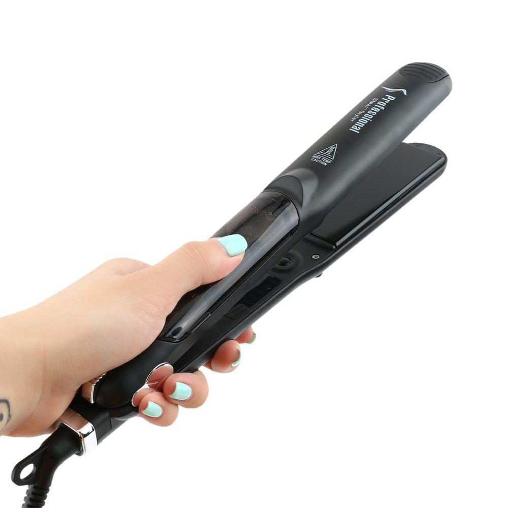 Steam Function Flat Iron Tourmaline Ceramic Vapor Professional Hair Straightener with Argan Oil Infusion Straightening Irons - NJPH Best Selling 