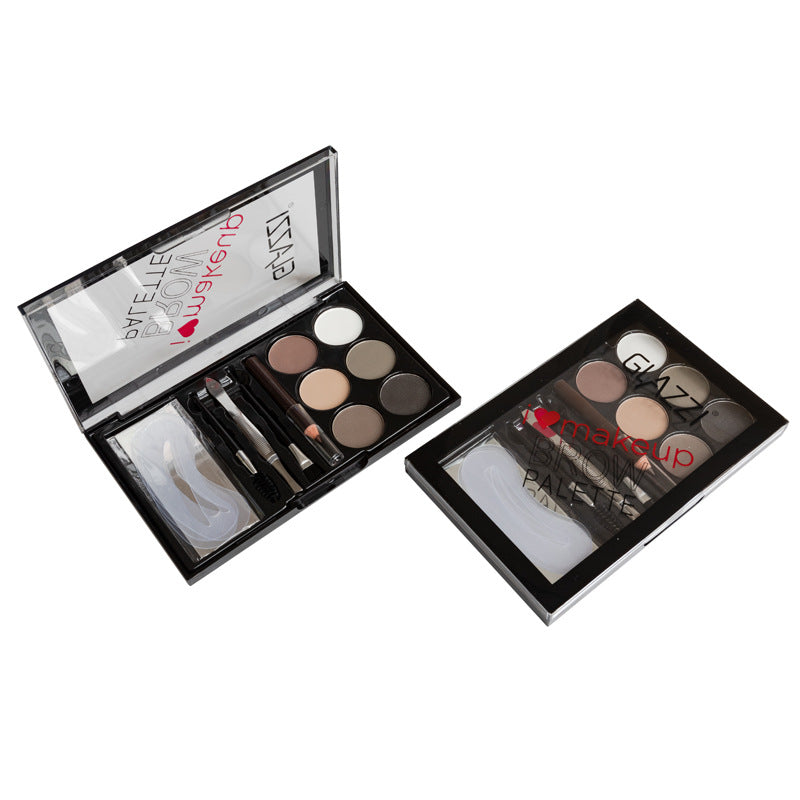 Natural Brown Eyebrow Powder Palette Eye Contour Enhancers Eye Brows Shadow Stamp Shaping Waterproof Makeup Kit With Brush - NJPH Best Selling 