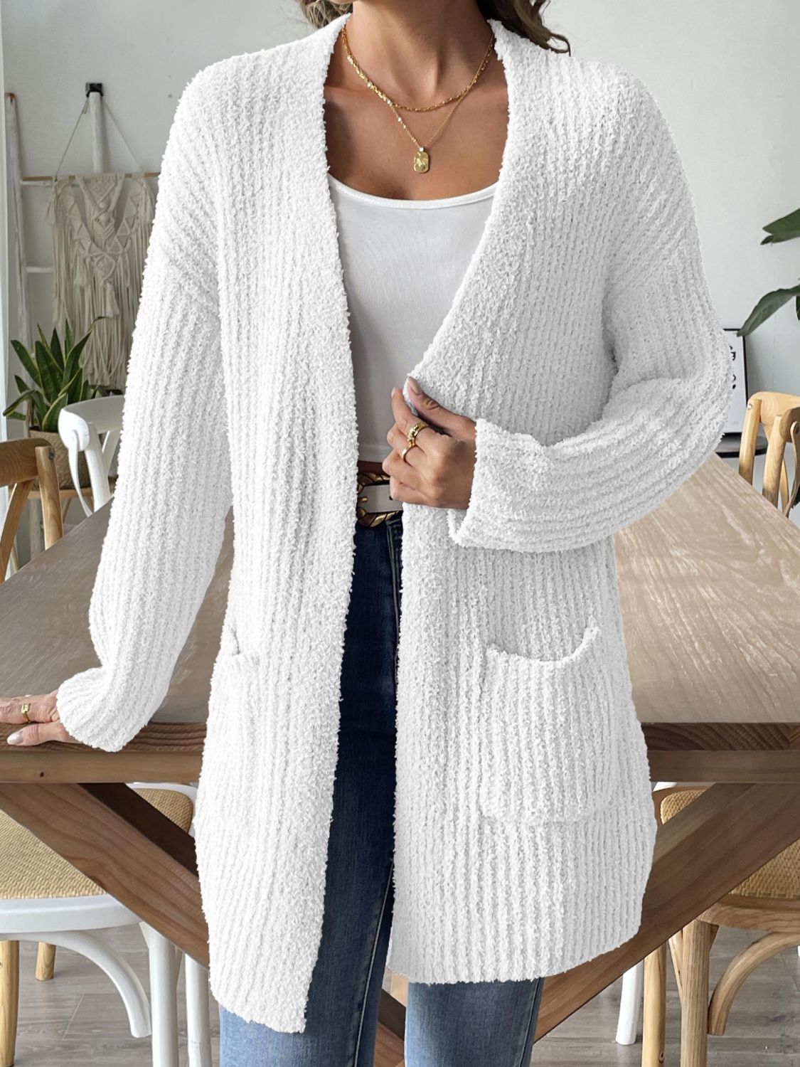 Open Front Long Sleeve Cardigan - NJPH Best Selling 