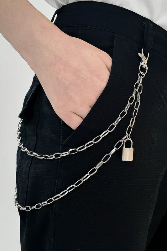 Double Layered Iron Chain Belt with Lock Charm - NJPH Best Selling 