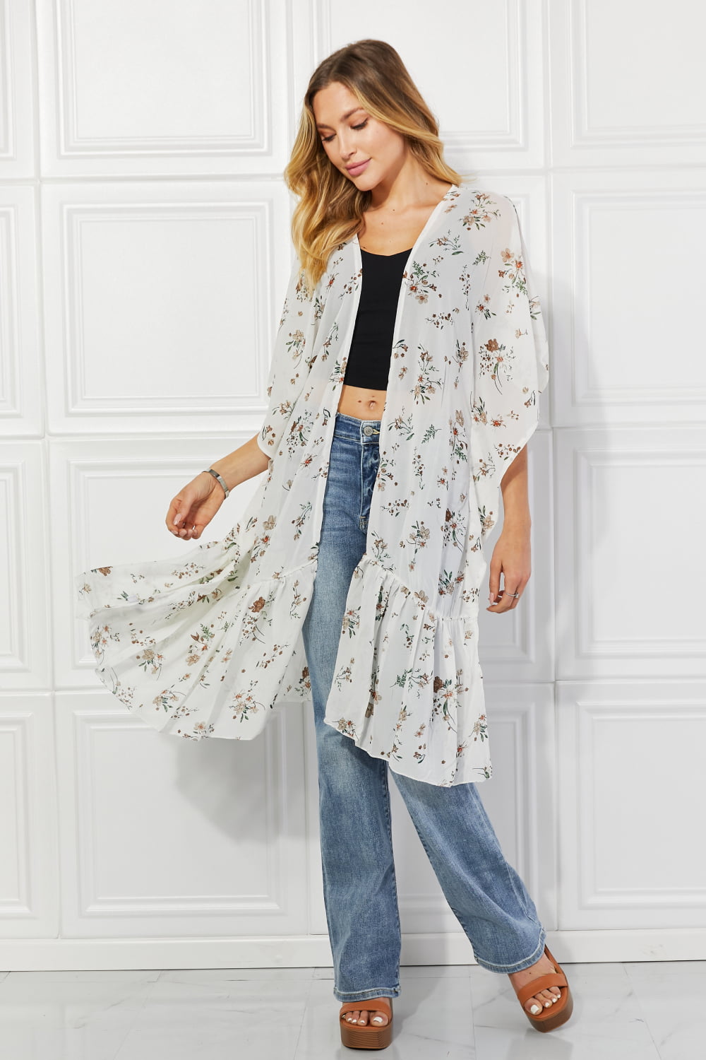 Justin Taylor Meadow of Daisies Floral Kimono - NJPH Best Selling 