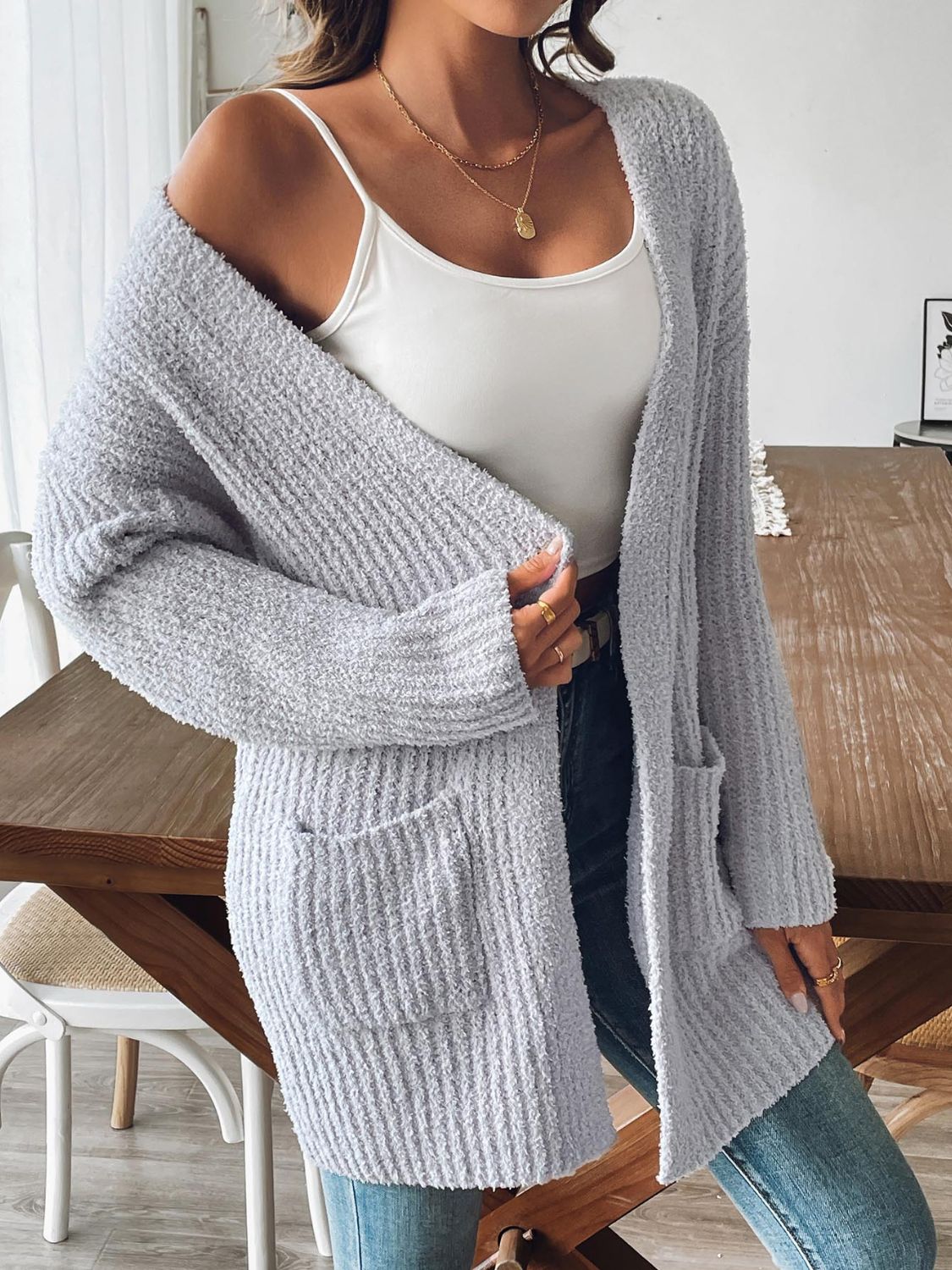 Open Front Long Sleeve Cardigan - NJPH Best Selling 