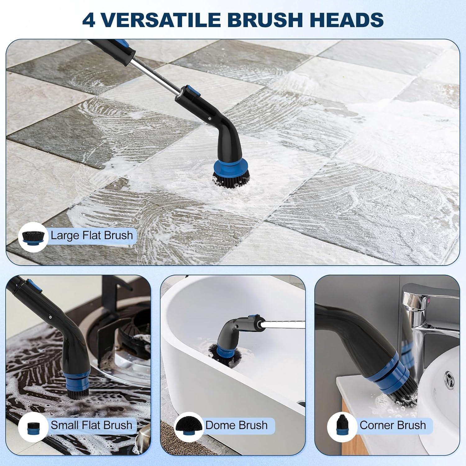 Electric Spin Scrubber, Cordless Cleaning Brush - NJPH Best Selling 