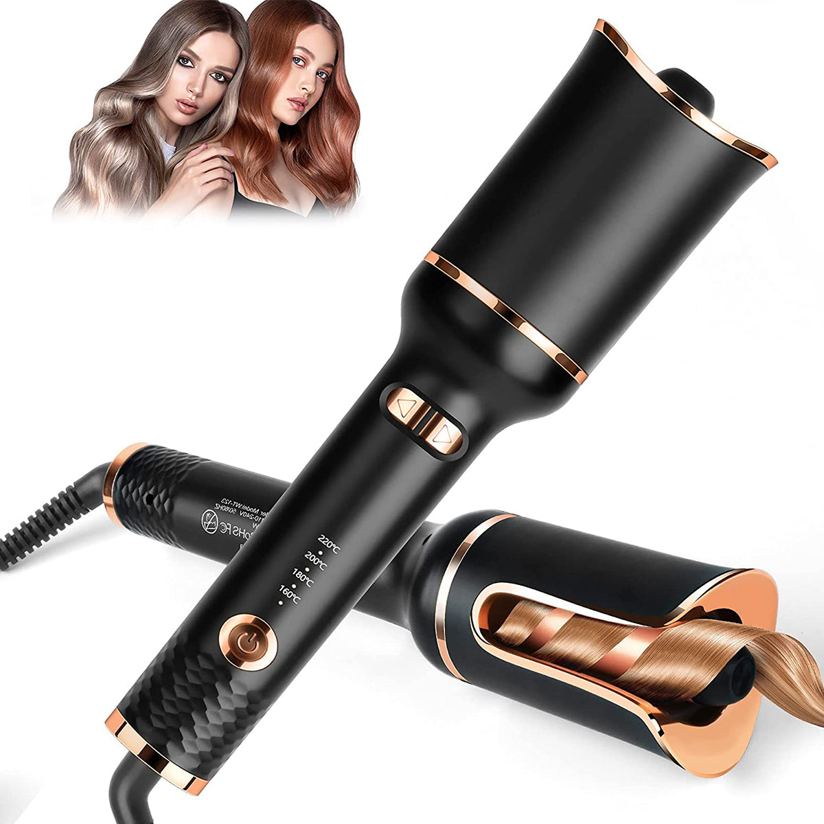 Automatic Curling Iron Air Curling Flat Iron Magic Wand Wave Styling Automatic Rotating Curling Wand Salon Styling - NJPH Best Selling 