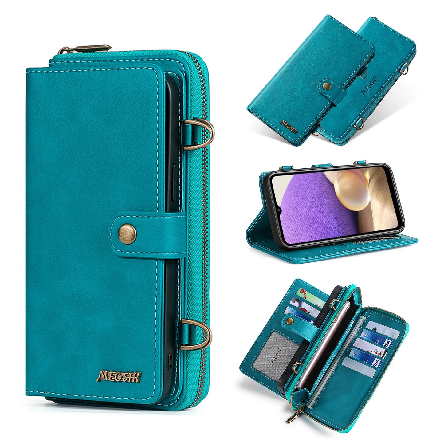 S22ultra Crossbody Phone Case For S22plus Flip Leather Case S21FE Multifunctional Protective Case - NJPH Best Selling 