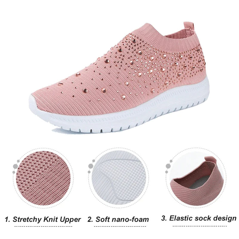 Rhinestone Flyknit Sneakers - NJPH Best Selling 