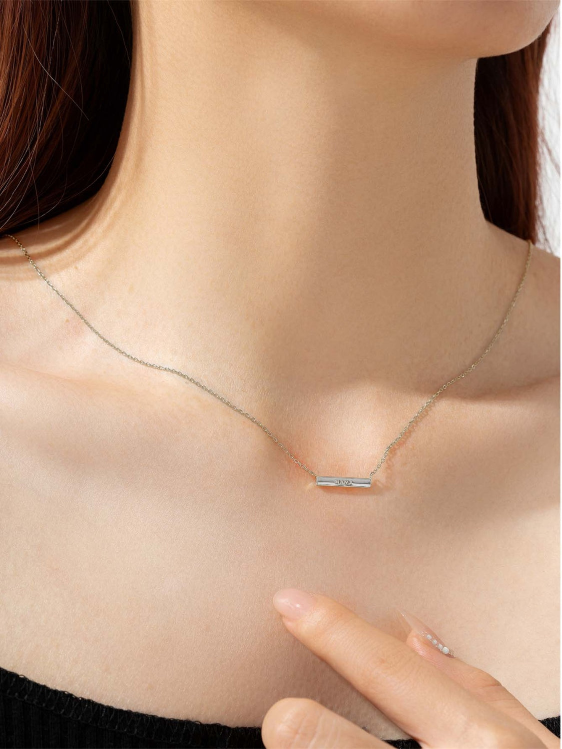 925 Sterling Silver Bar Necklace - NJPH Best Selling 