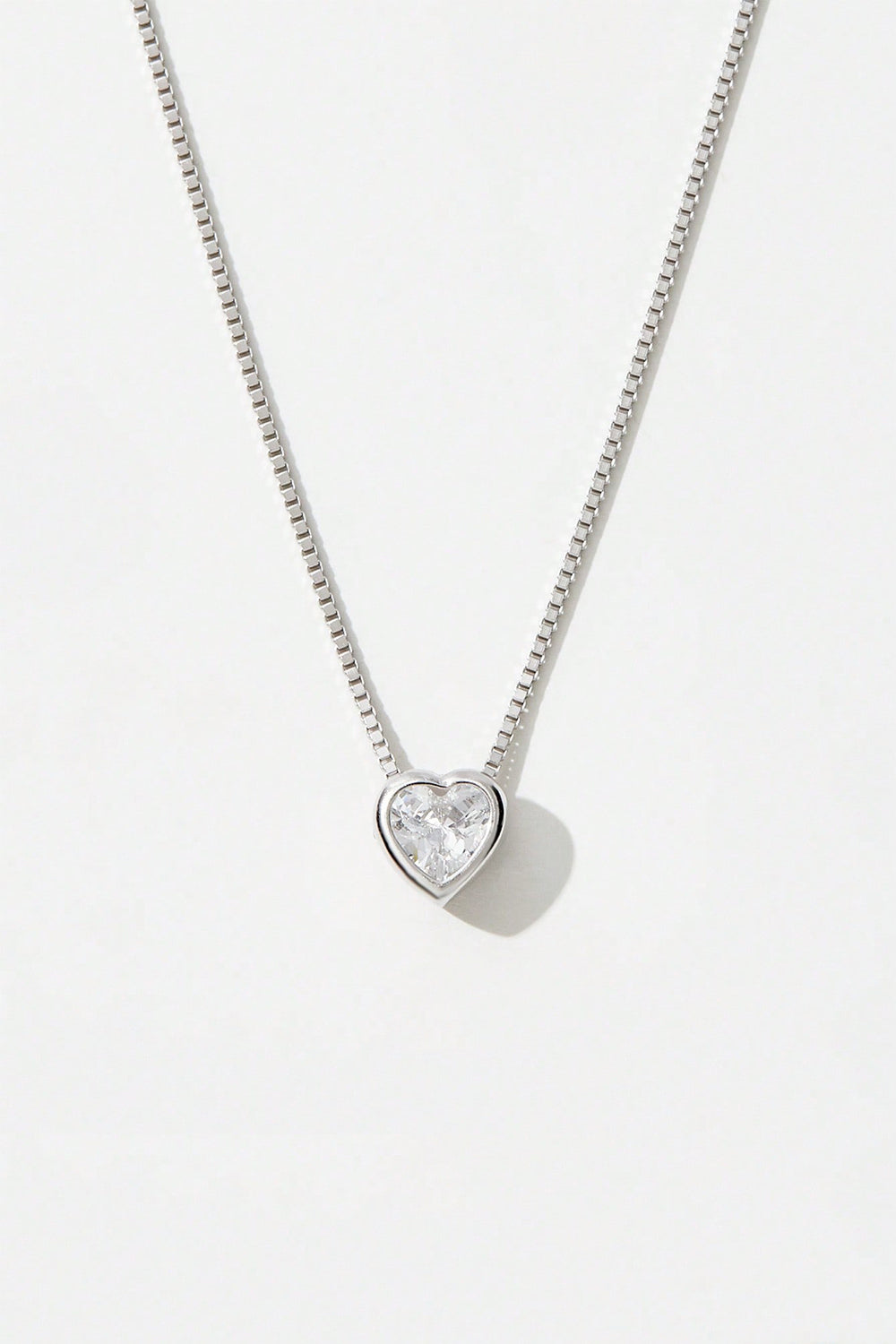 925 Sterling Silver Inlaid Zircon Heart Pendant Necklace - NJPH Best Selling 