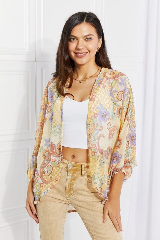 Culture Code Full Size Lasting Love Paisley Kimono - NJPH Best Selling 