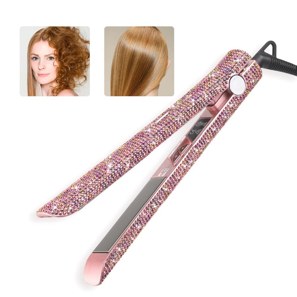 Professional Glitter Hair Flat Iron Titanium Plate Diamond Hair Straightener Crystal Hair Styling Hot Tools - NJPH Best Selling 