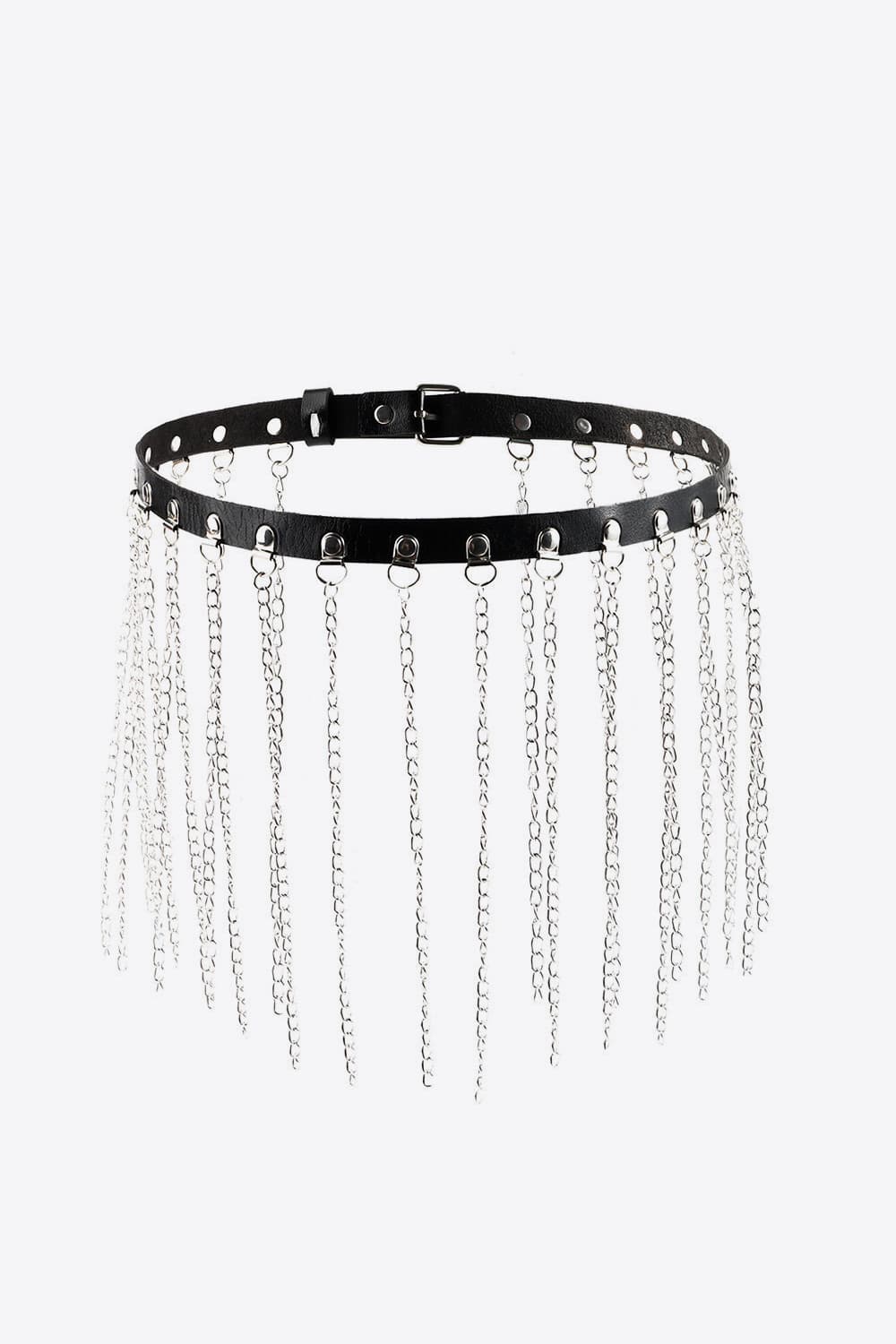 Fringed Chain PU Leather Belt - NJPH Best Selling 