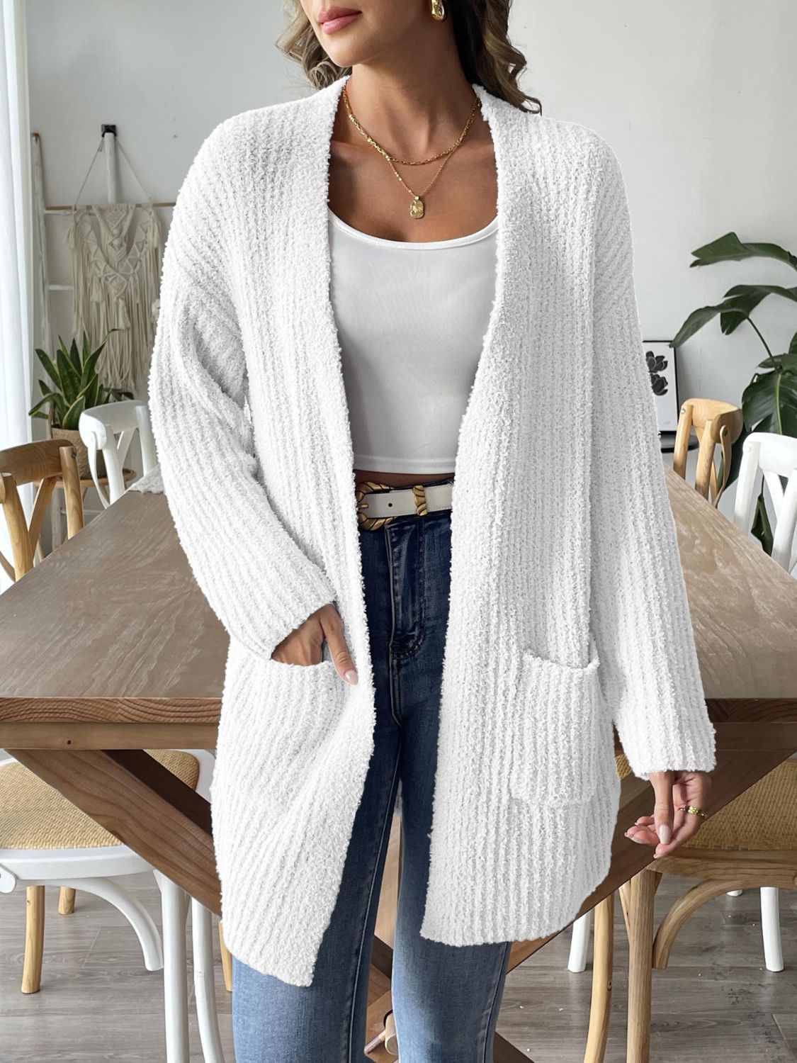 Open Front Long Sleeve Cardigan - NJPH Best Selling 