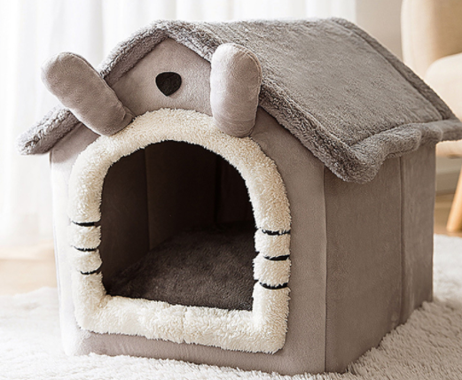 Foldable Dog House Pet Cat Bed Winter Dog Villa Sleep Kennel Removable Nest Warm Enclosed Cave Sofa Pets Supplies - NJPH Best Selling 