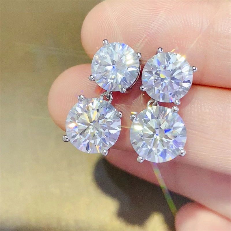 10 Carat Moissanite 925 Sterling Silver Earrings - NJPH Best Selling 