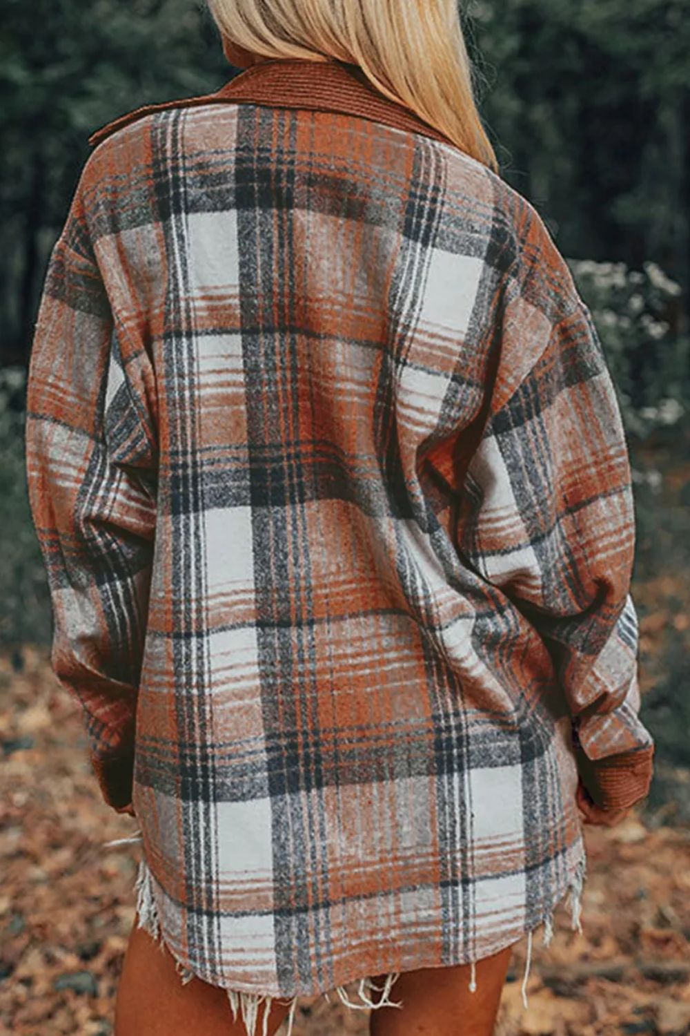 Plaid Button Up Long Sleeve Shacket - NJPH Best Selling 