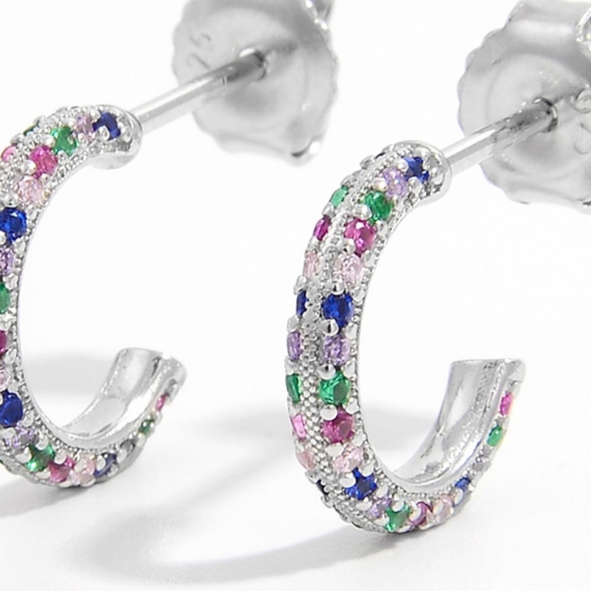 925 Sterling Silver Contrast Zircon Earrings - NJPH Best Selling 