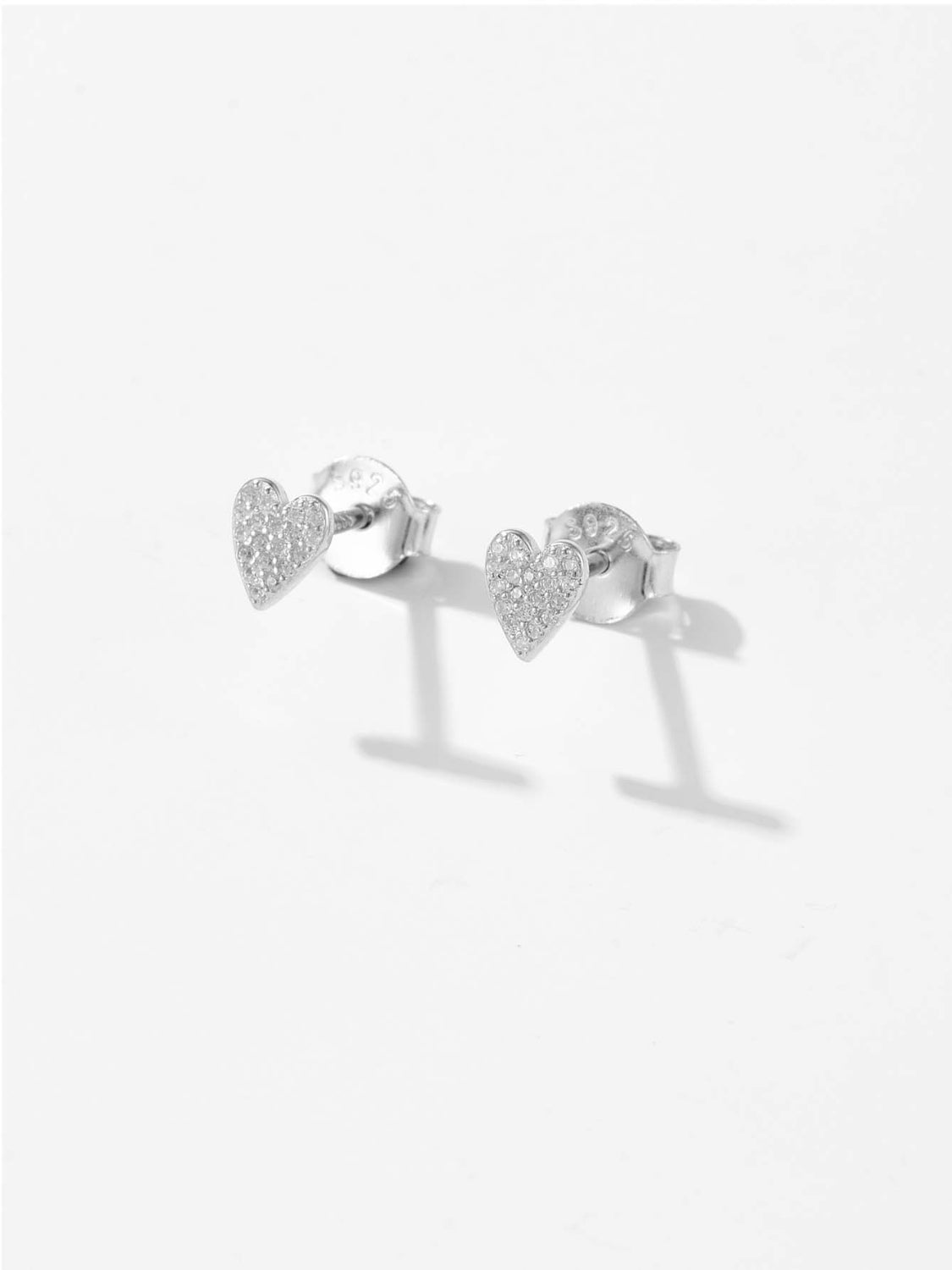 925 Sterling Silver Zircon Heart Stud Earrings - NJPH Best Selling 