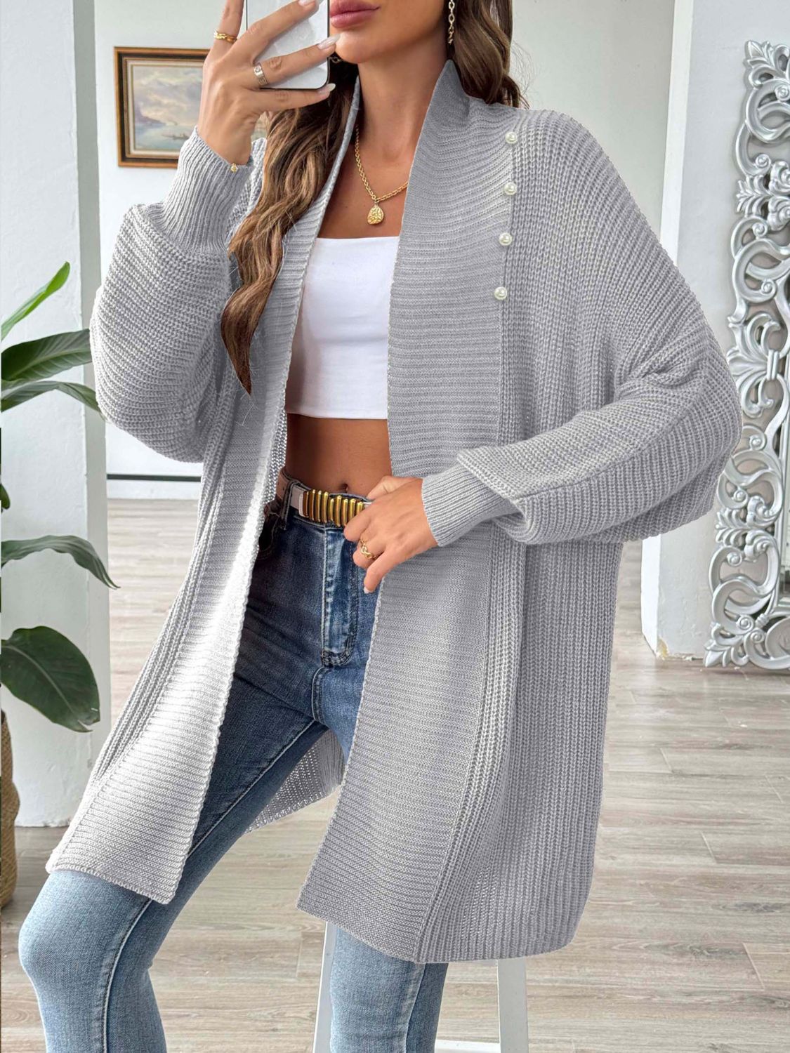 Open Front Long Sleeve Cardigan - NJPH Best Selling 