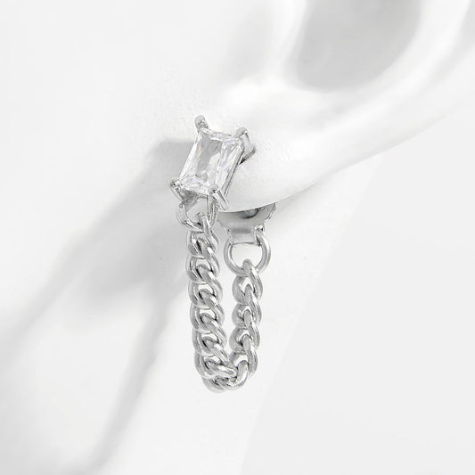 925 Sterling Silver Zircon Chain Earrings - NJPH Best Selling 