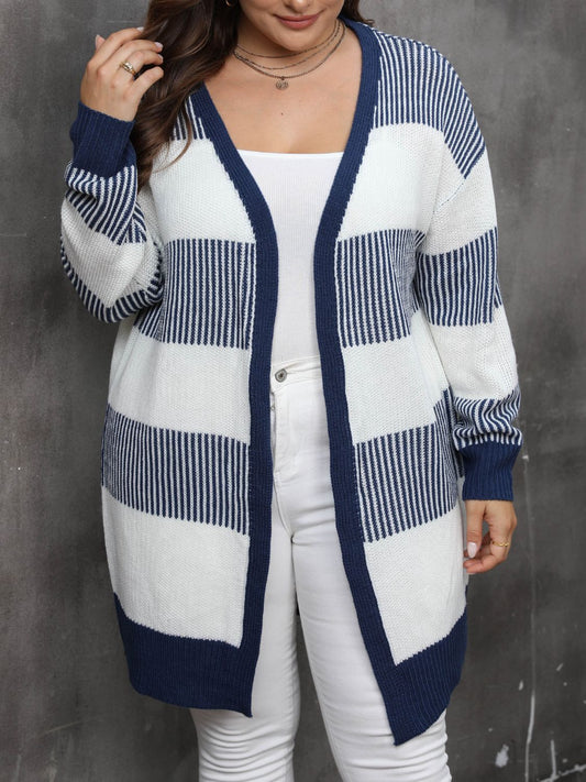 Plus Size Open Front Long Sleeve Cardigan - NJPH Best Selling 