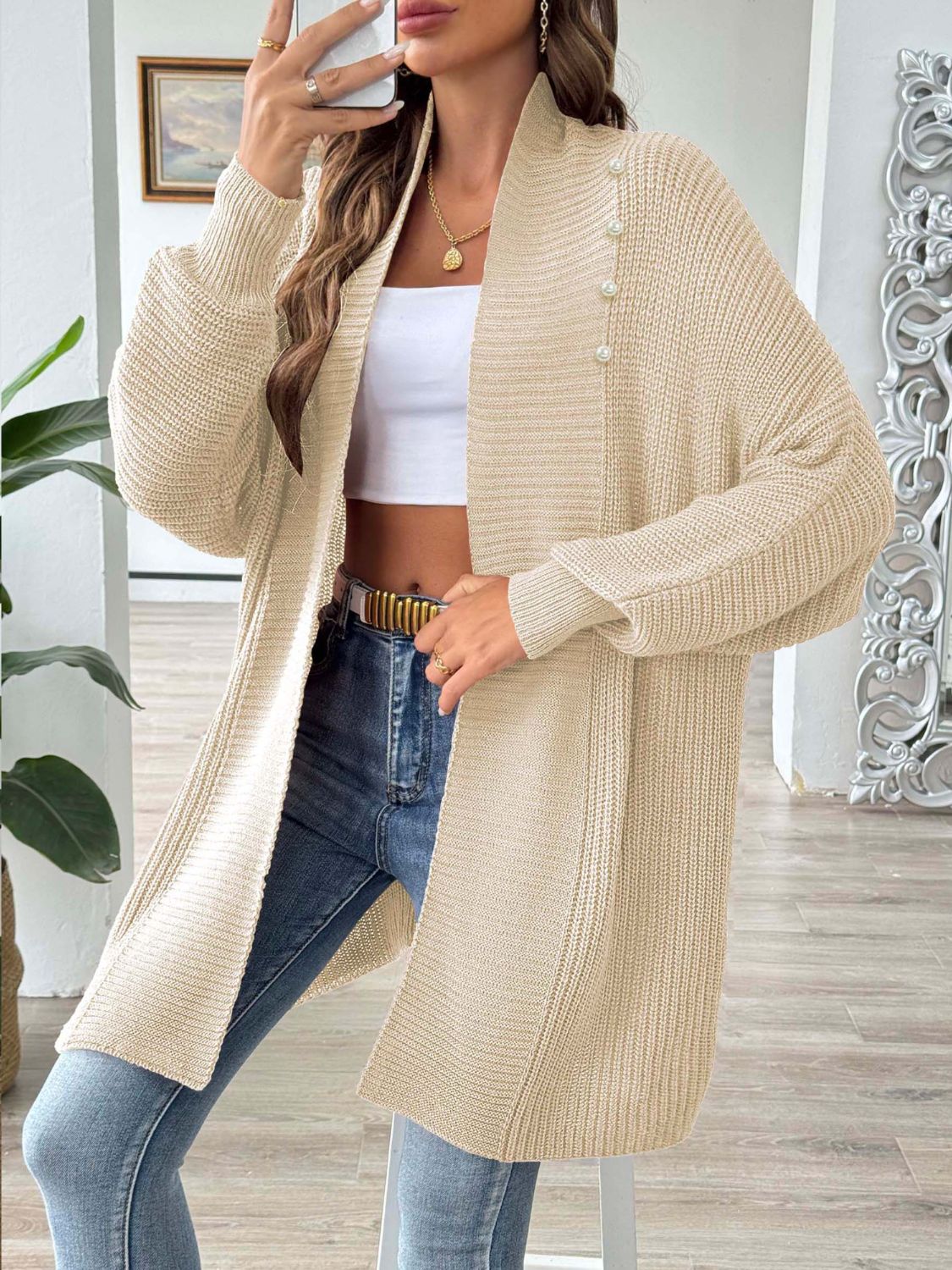 Open Front Long Sleeve Cardigan - NJPH Best Selling 