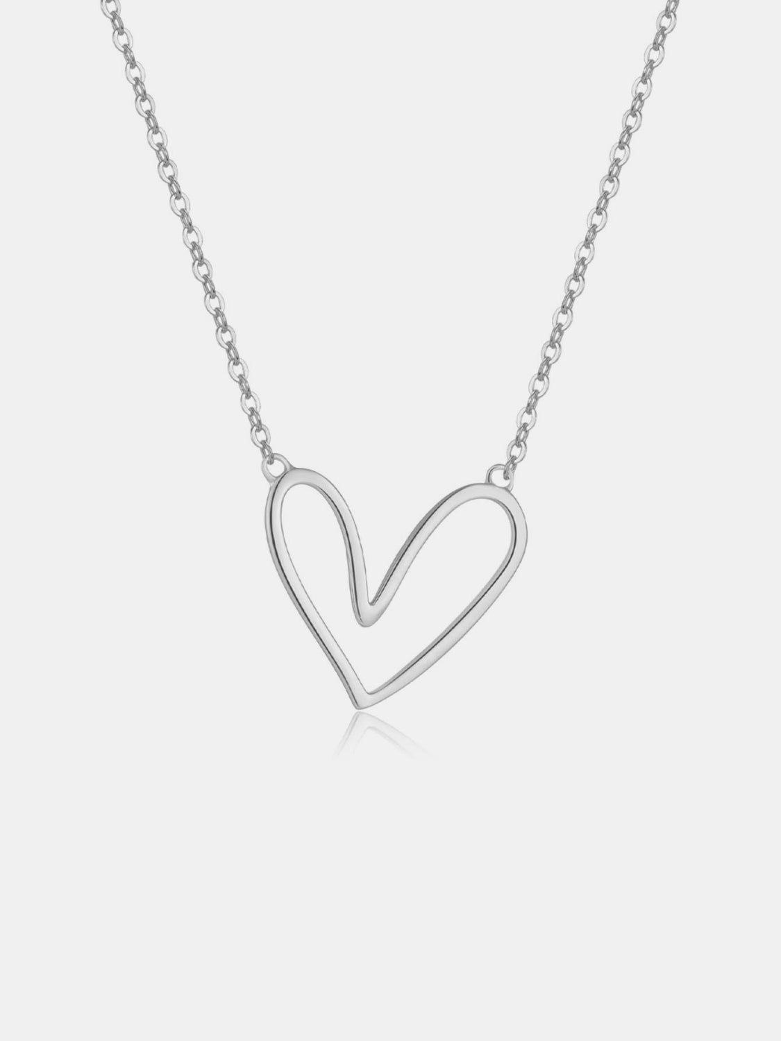 925 Sterling Silver Heart Pendant Necklace - NJPH Best Selling 