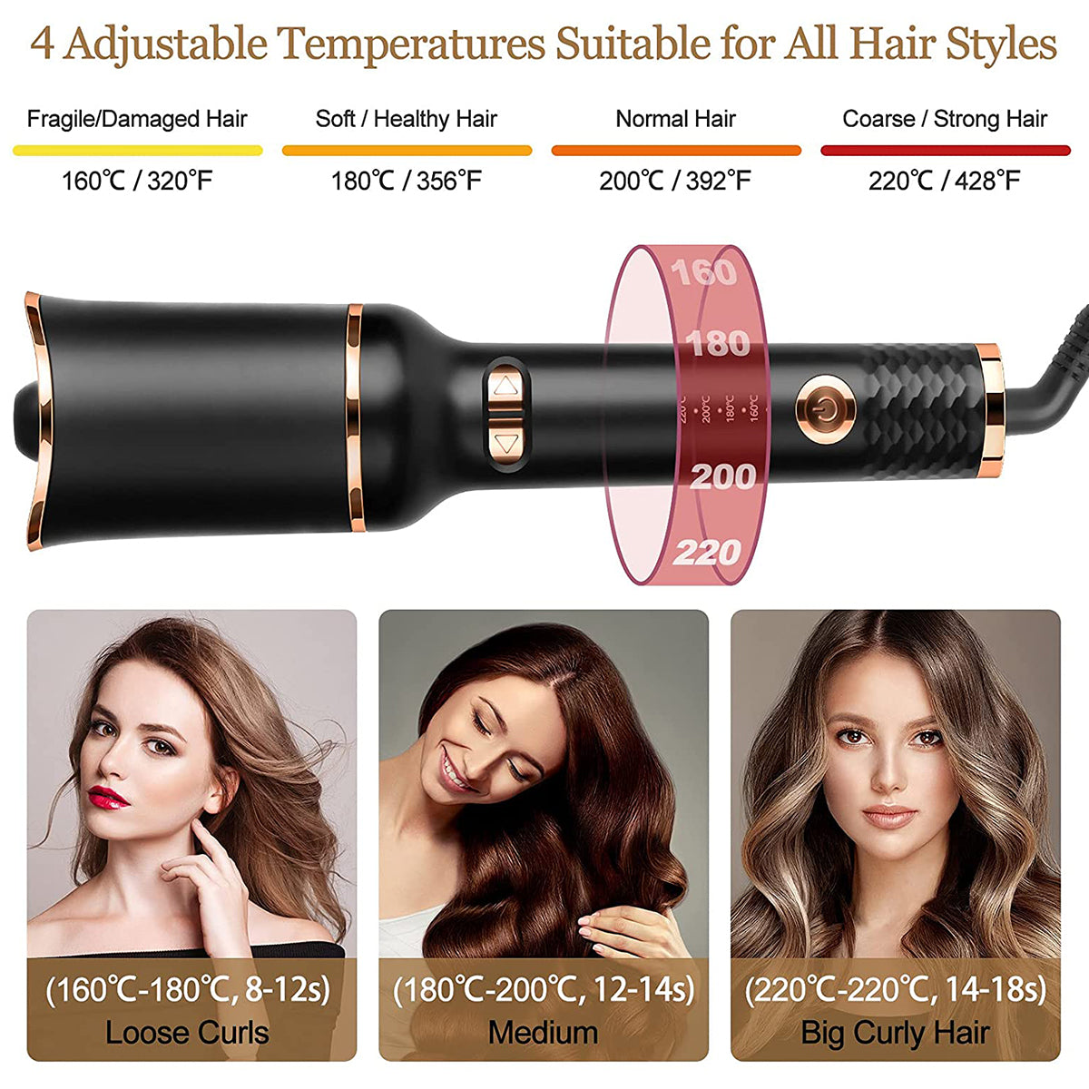 Automatic Curling Iron Air Curling Flat Iron Magic Wand Wave Styling Automatic Rotating Curling Wand Salon Styling - NJPH Best Selling 