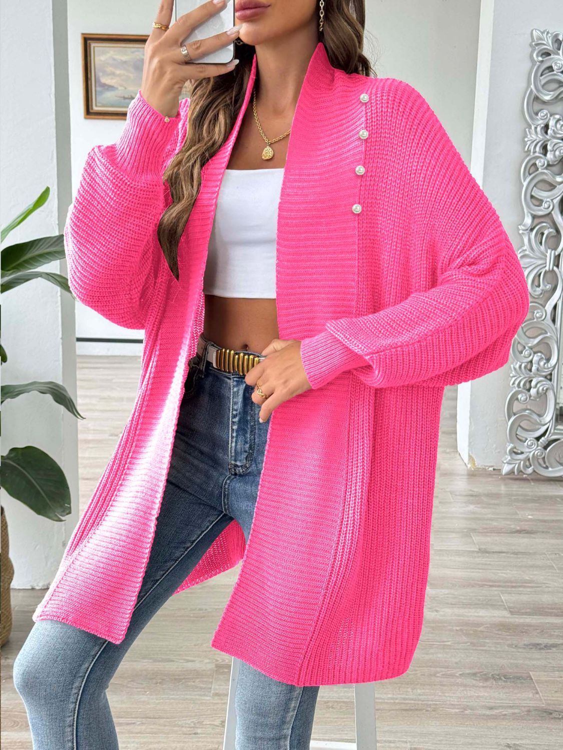 Open Front Long Sleeve Cardigan - NJPH Best Selling 