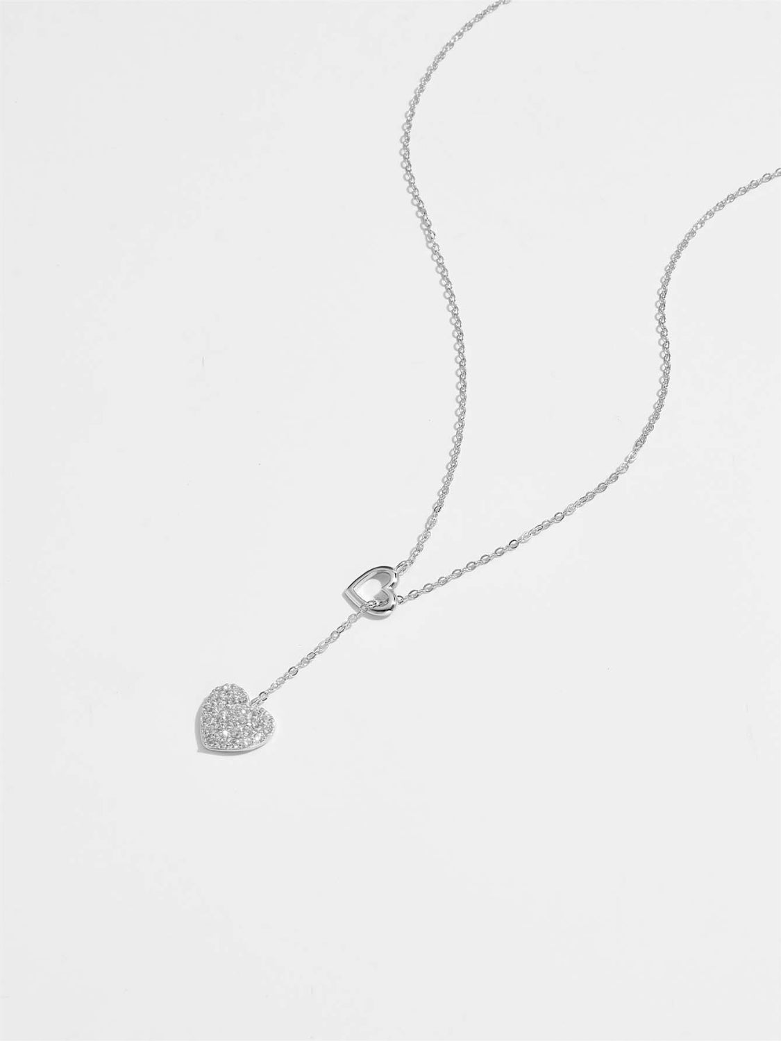 925 Sterling Silver Inlaid Zircon Heart Necklace - NJPH Best Selling 