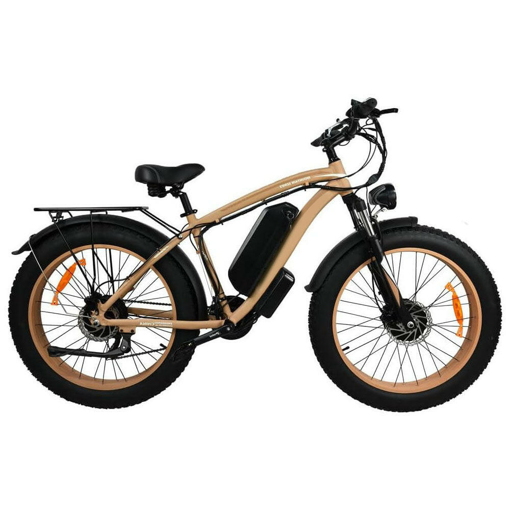 Khaki Electric Bike Adults 2000W - Electric Bike With 26 Inches Fat Tire 20AH Removable Battery, 21 Speed For Electric Mountain Ebike - NJPH Best Selling 