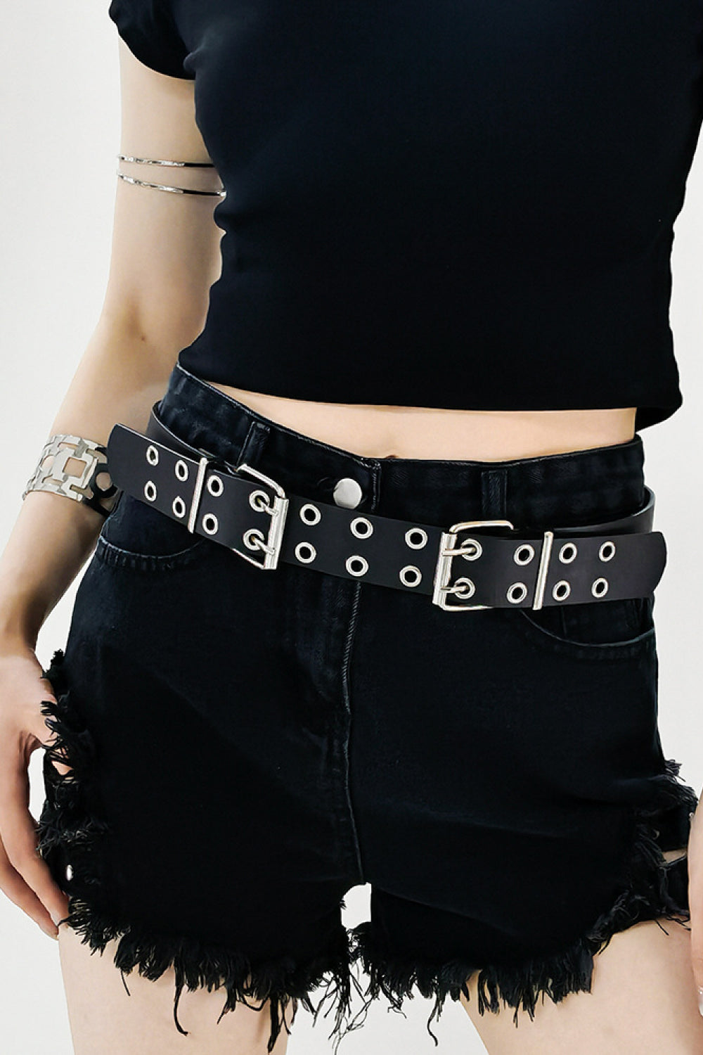 PU Leather Two Row Eyelet Belt - NJPH Best Selling 