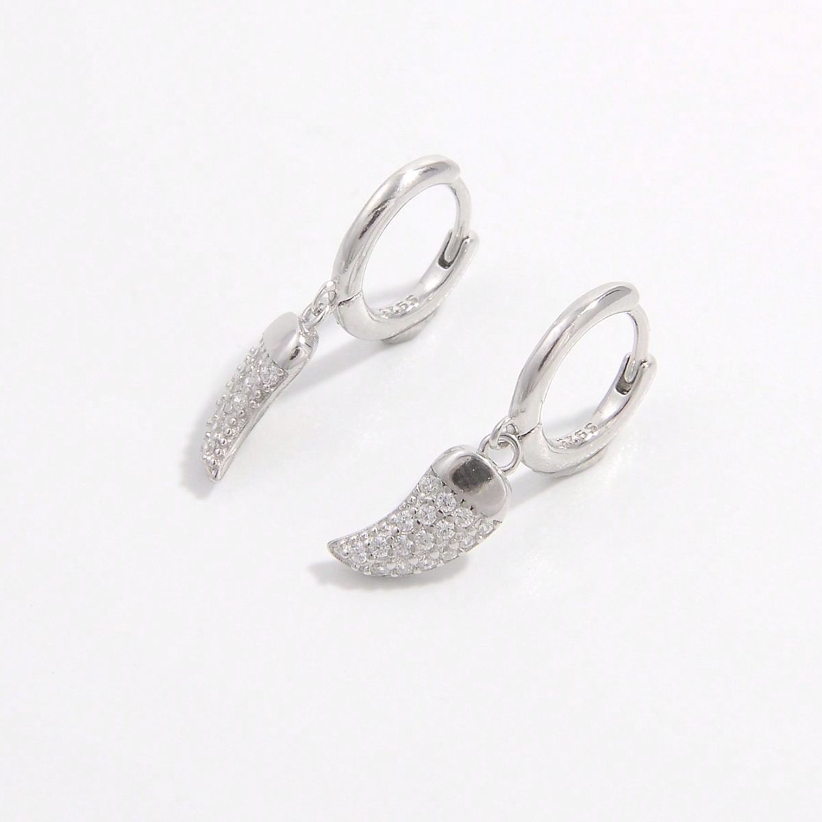 925 Sterling Silver Zircon Chili Shape Earrings - NJPH Best Selling 