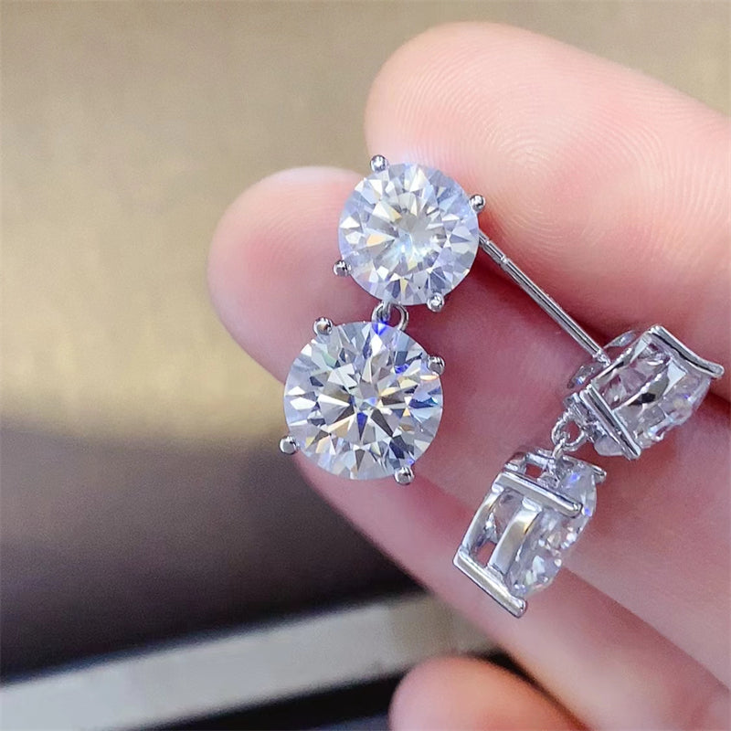 10 Carat Moissanite 925 Sterling Silver Earrings - NJPH Best Selling 