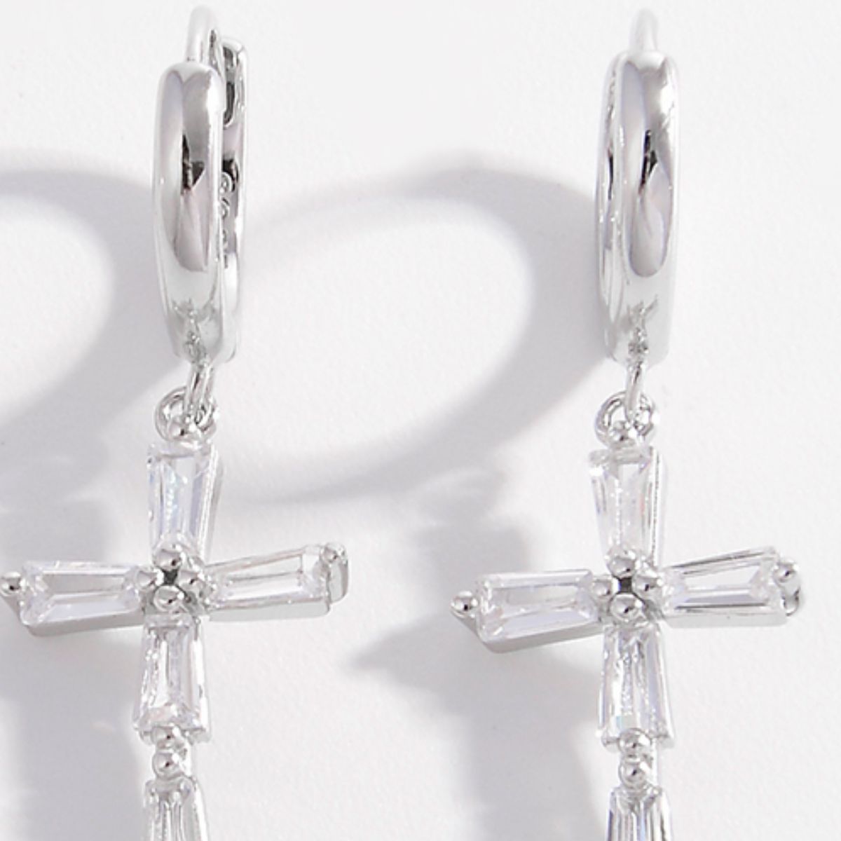 925 Sterling Silver Zircon Cross Earrings - NJPH Best Selling 