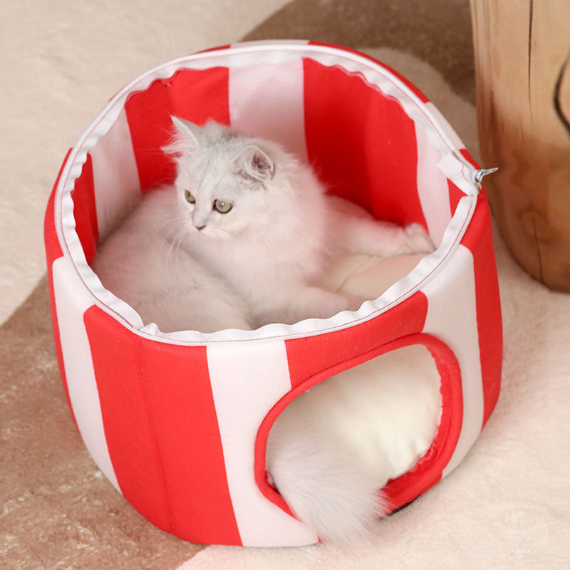 Winter Warm Cat Bed Dog Sleeping Mats Kitten House For Small Medium Cheap Pets Indoor Collapsible Cute Kennel Pet Nest Cat Tent - NJPH Best Selling 