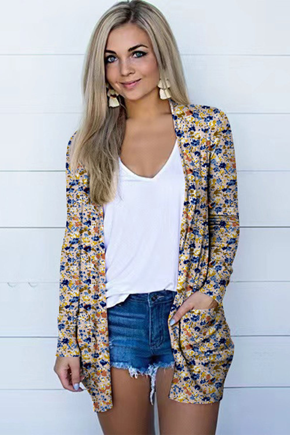 Printed Long Sleeve Cardigan - NJPH Best Selling 