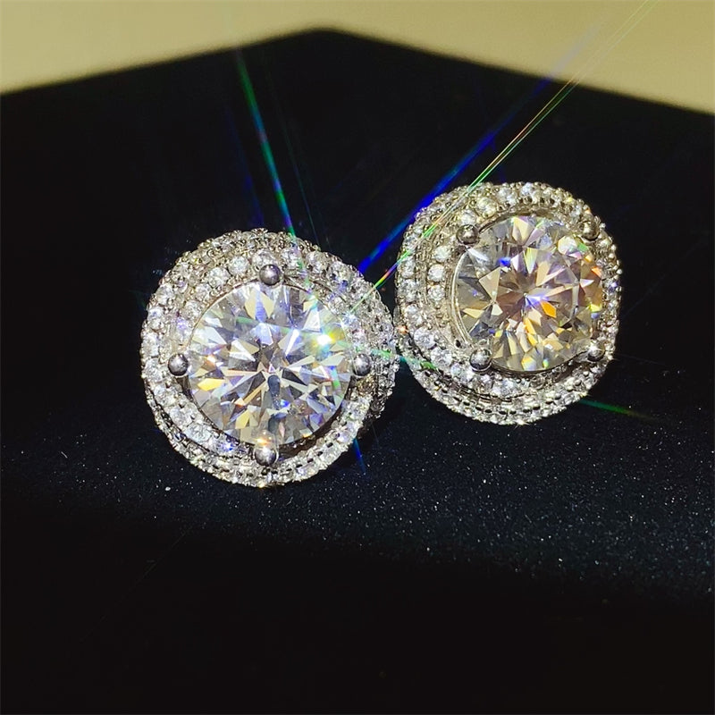 6 Carat Moissanite 925 Sterling Silver Earrings - NJPH Best Selling 